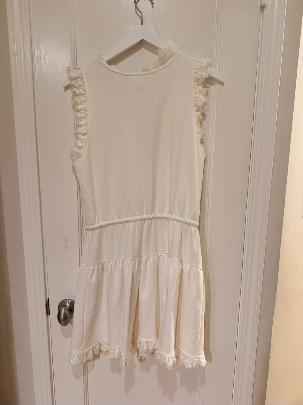 Cream Sundays Anthropologie Cream Tara Dress with Lace Trim - Picture 3 of 7